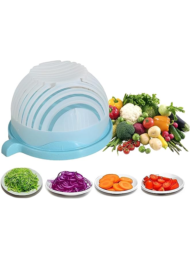 PROMASS Salad Cutter Bowl, Salad Chopper Bowl and Cutter, Salad Cutter Bowl with Lid Fast Vegetable Cut Set, Safe and Non-Toxic Food Grade Bpa Free Material Veggie Choppers and Dicers - Image 1