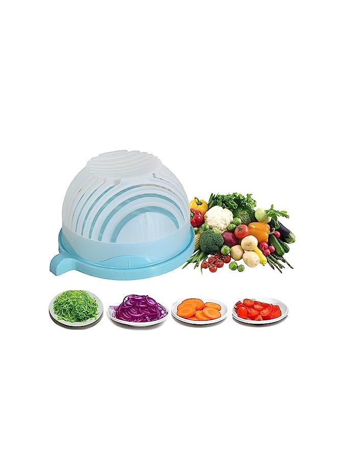 PROMASS Salad Cutter Bowl, Salad Chopper Bowl and Cutter, Salad Cutter Bowl with Lid Fast Vegetable Cut Set, Safe and Non-Toxic Food Grade Bpa Free Material Veggie Choppers and Dicers - Image 2