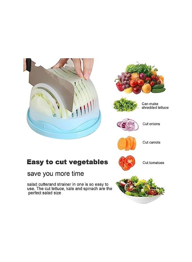 PROMASS Salad Cutter Bowl, Salad Chopper Bowl and Cutter, Salad Cutter Bowl with Lid Fast Vegetable Cut Set, Safe and Non-Toxic Food Grade Bpa Free Material Veggie Choppers and Dicers - Image 4