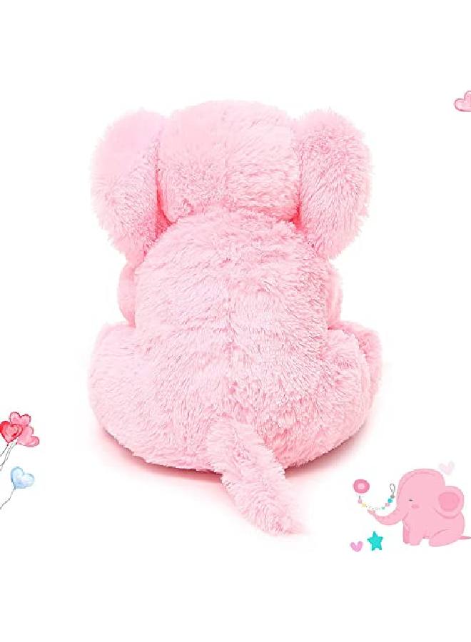 Frantic لعبة فيل محظوظ وردية اللون مقاس 32 سم ناعمة للأطفال، هدية عيد ميلاد (32 سم_فيل محظوظ_أرنب_وردي) - Image 3