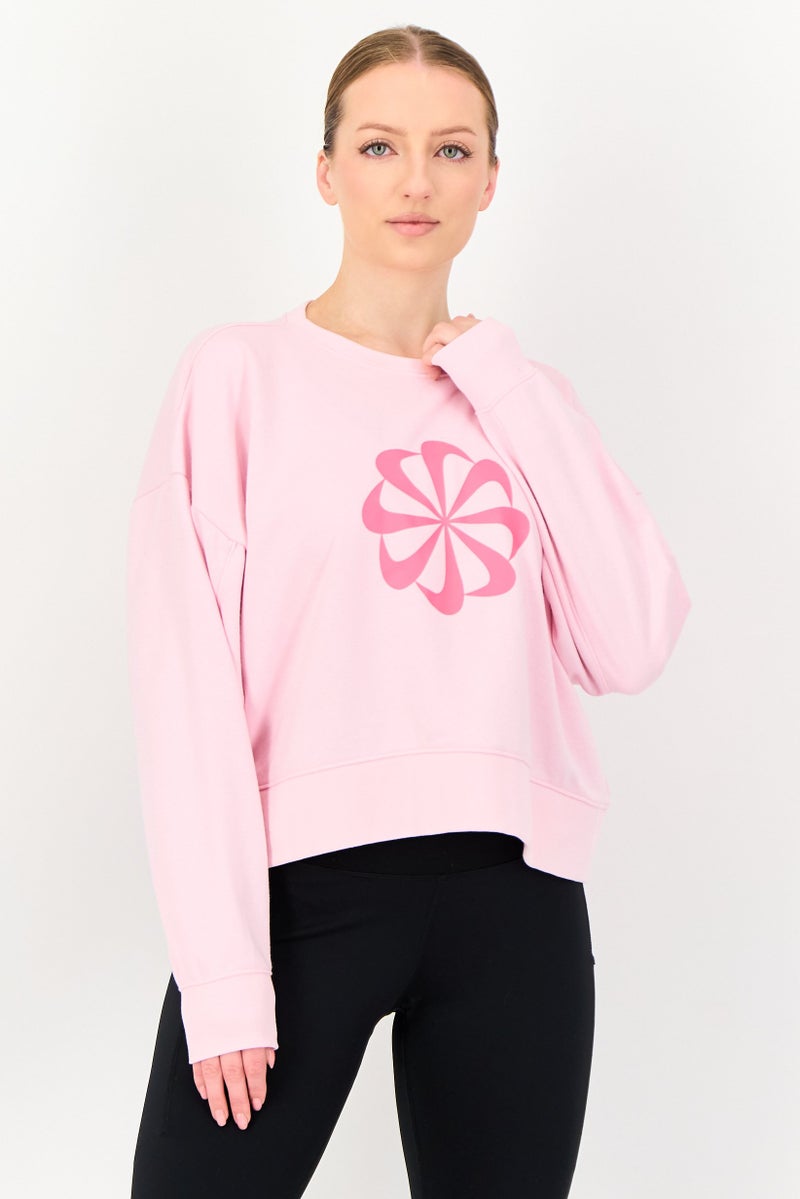 Nike Women Oversized Fit Long Sleeve Outdoor Sweatshirt, Pink - Image 1