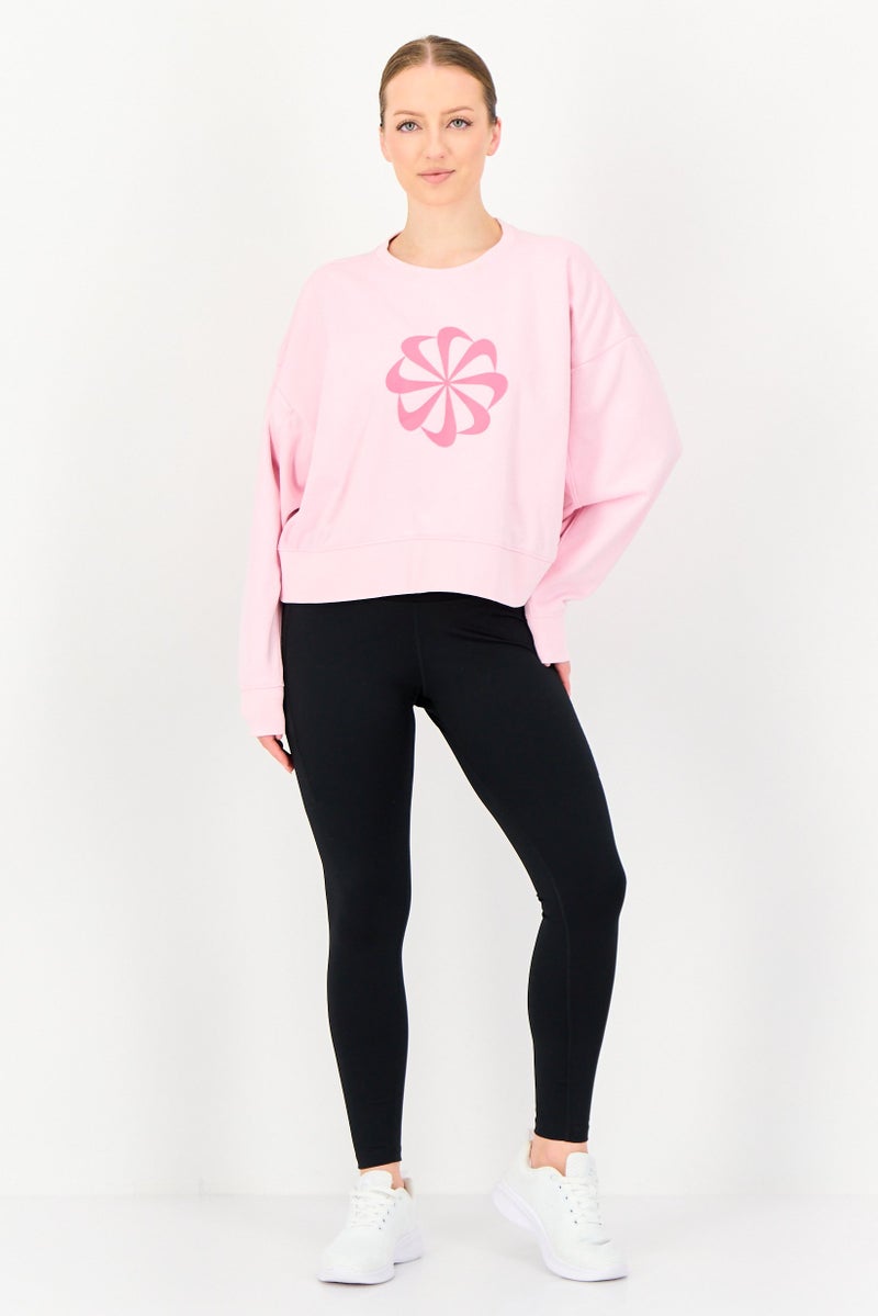 Nike Women Oversized Fit Long Sleeve Outdoor Sweatshirt, Pink - Image 4