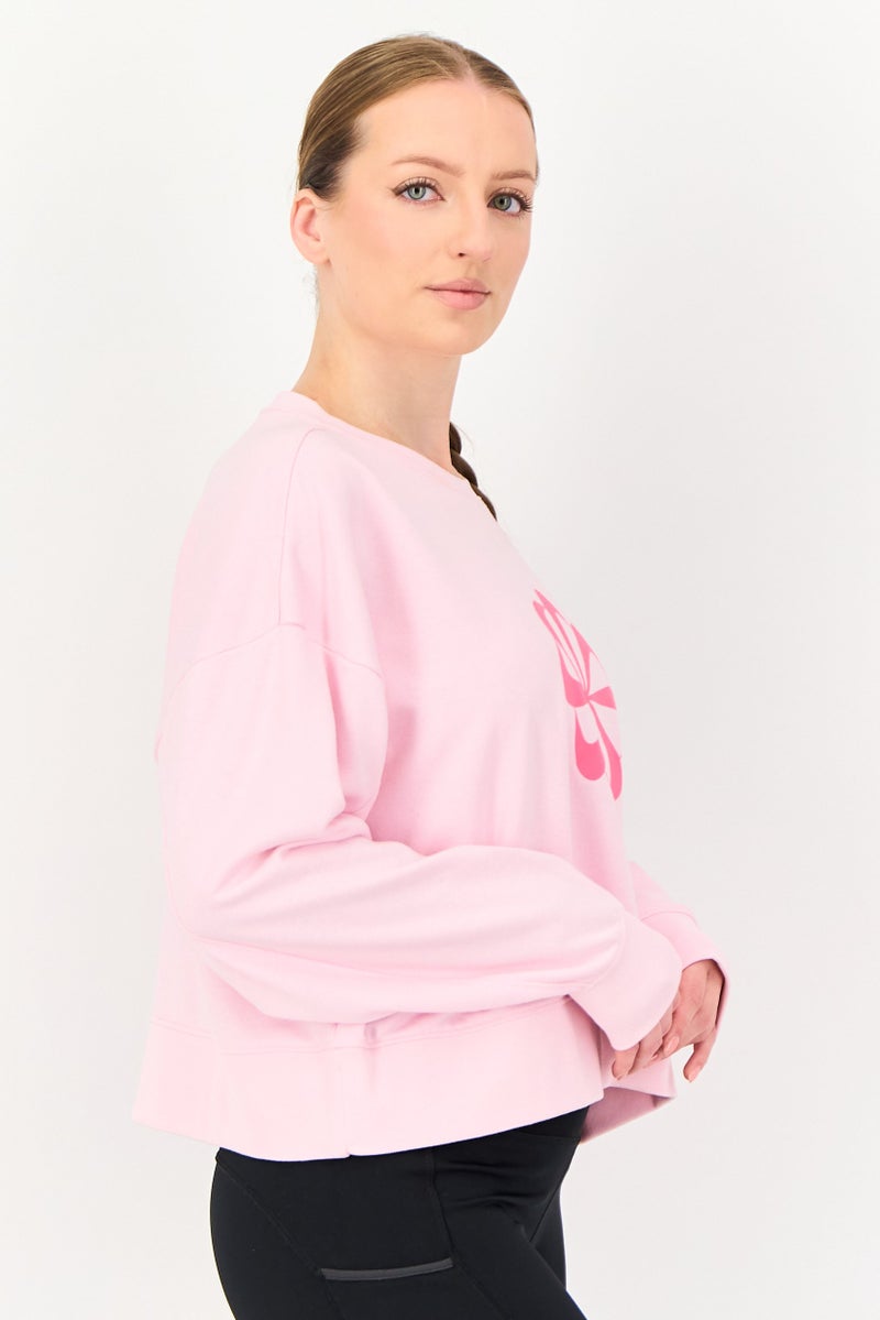 Nike Women Oversized Fit Long Sleeve Outdoor Sweatshirt, Pink - Image 3