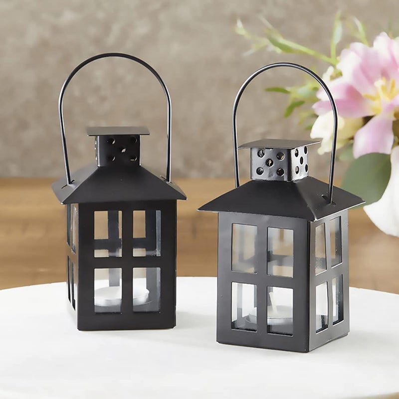 Kate Aspen Luminous Black Mini-Lantern Tea Light Holder - Image 4