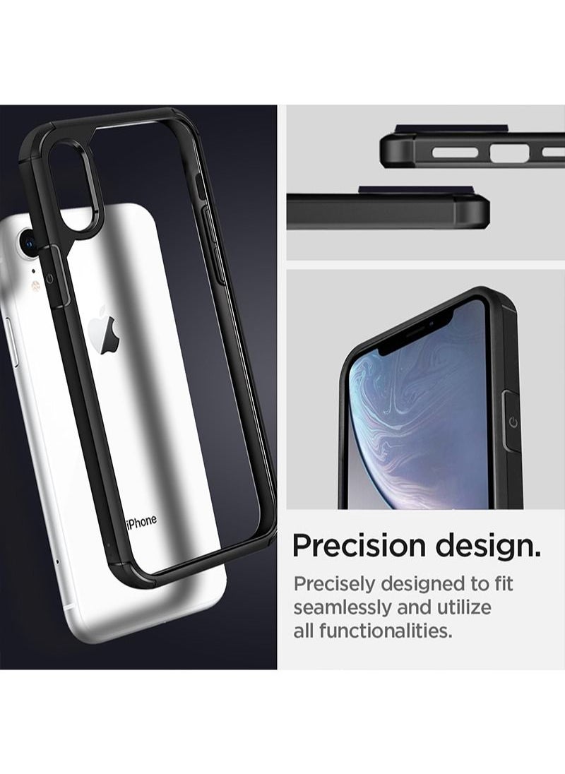 INFOSUN - iPhone Xr Case Clear Cover Ultra Thin Silicone Shockproof Hard Back Cases Transparent Protective Slim Phone Case for Apple iPhone Xr 6.1 inch - Black - Image 1