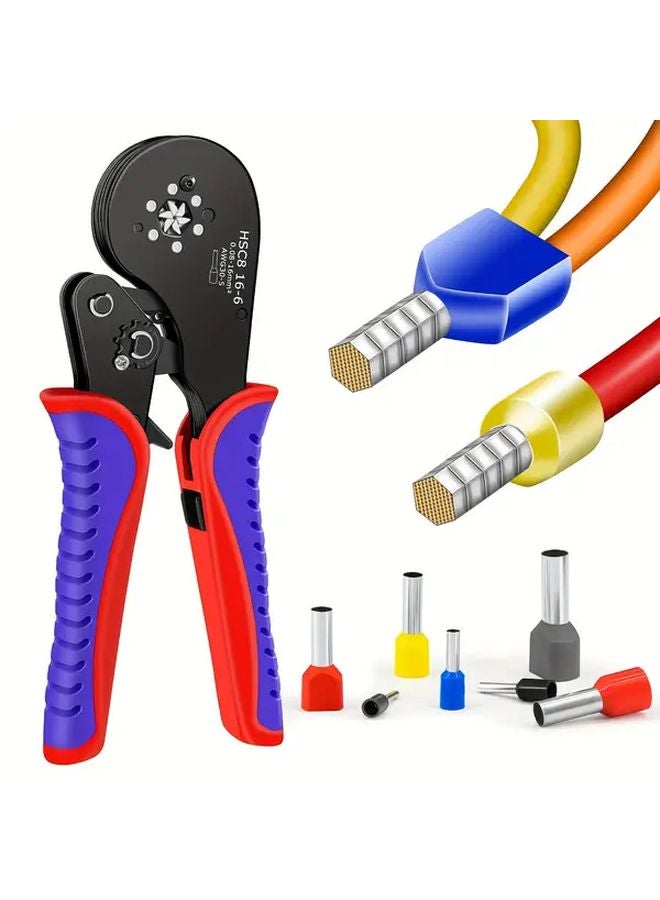 HSC8 16 6 Pro Crimper Ratchet Tubular Terminal Crimping Pliers Carbon Steel Ergonomic Handles - Image 2