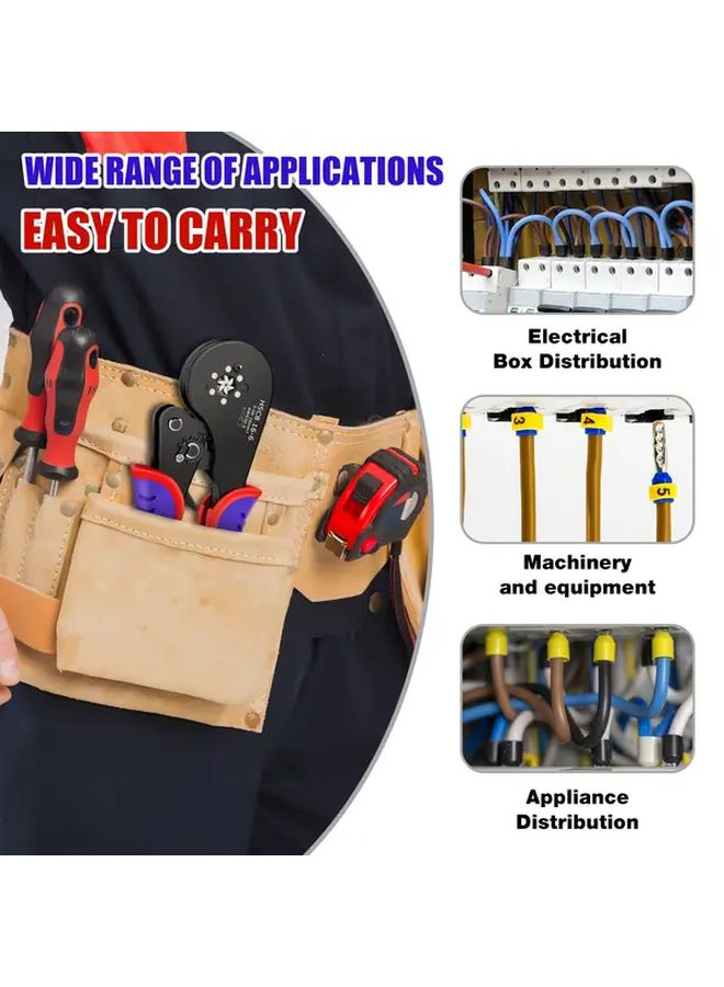 HSC8 16 6 Pro Crimper Ratchet Tubular Terminal Crimping Pliers Carbon Steel Ergonomic Handles - Image 5