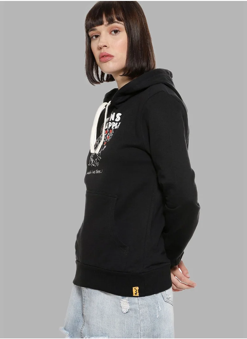 Campus Sutra Front Pocket Printed Hoodie