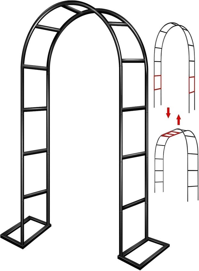 ZANGEROI Garden Arch Trellis for Climbing Plants Outdoor Wedding Arches for Ceremony Black Metal Garden Arbor Indoor Garden Arches for Party Decoration 7.9ft Wide X 6.4ft High (Black Garden Arch) - Image 1