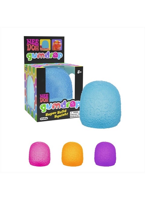 NeeDoh Gumdrop - Textured Sensory Toy with Super Solid Squish - 2.5" Tall - Colors May Vary (Pack of 1)