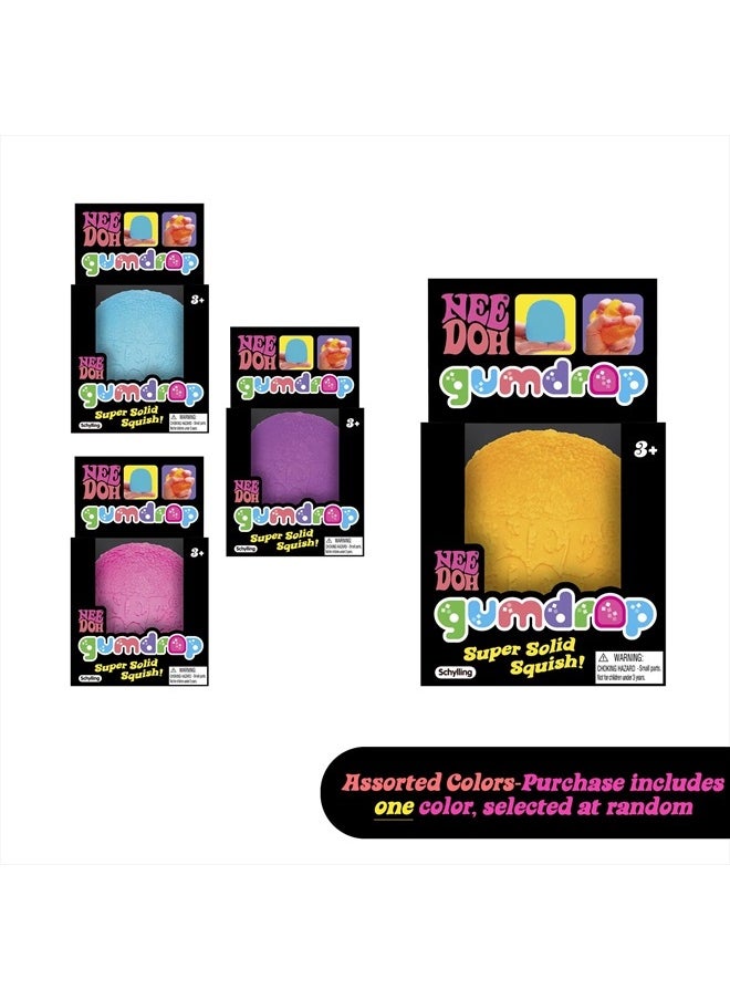 Schylling NeeDoh Gumdrop - Textured Sensory Toy with Super Solid Squish - 2.5" Tall - Colors May Vary (Pack of 1)  - Image 2