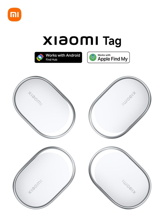 شاومي علامة ذكية، 4-pack، متتبع بلوتوث، متوافق مع Apple Find MY و Google Android Find Hub، متتبع الموقع العالمي، نحيف جداً، مثل علامة الأمتعة Airtag، محدد العناصر للمفاتيح، المحافظ، الحقائب، سماعات الأذن - Image 1