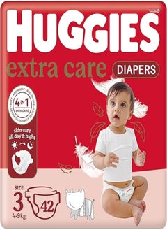Huggies Huggies extra care size 3 value pack (4-9 kg) 42 diapers - made in europe 