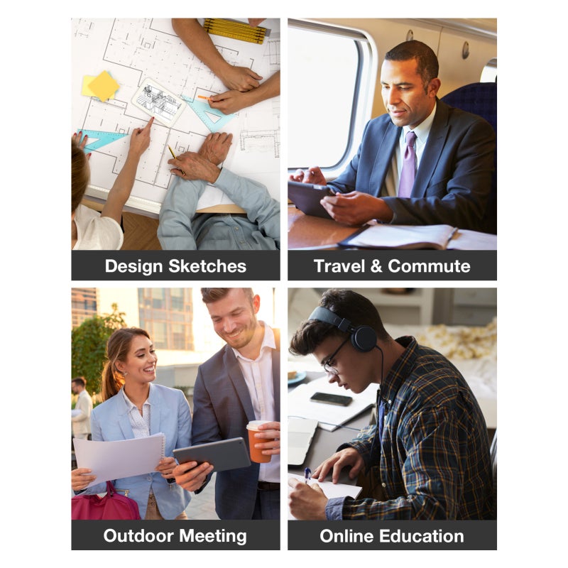 طابعة حرارية محمولة: بيضاء مقلحة 887 جرام - دقة 300 نقطة لكل بوصة طابعة صغيرة عالية الدقة بدون حبر للسفر والمكتب والدراسة متوافقة مع أجهزة iOS و Android - Image 3