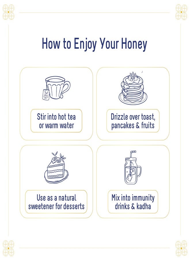 OH CHA - Premium Honey Gift Box | 4 Flavoured Raw Honey Jars + Brass Spoon | Gourmet Gift Set for Gifting, Festivals & Corporate Hampers | 100% Natural & Unprocessed - Image 5