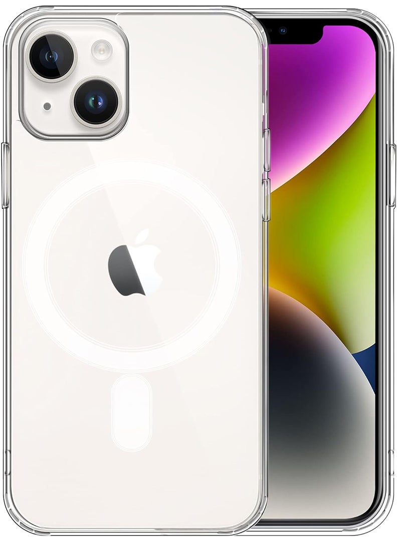 Theodor Magnetic Case for iPhone 14 6.1-inch Compatible with MagSafe Wireless Charging, Shockproof Phone Bumper Cover, Anti-Scratch Clear Back (Clear) - Image 1