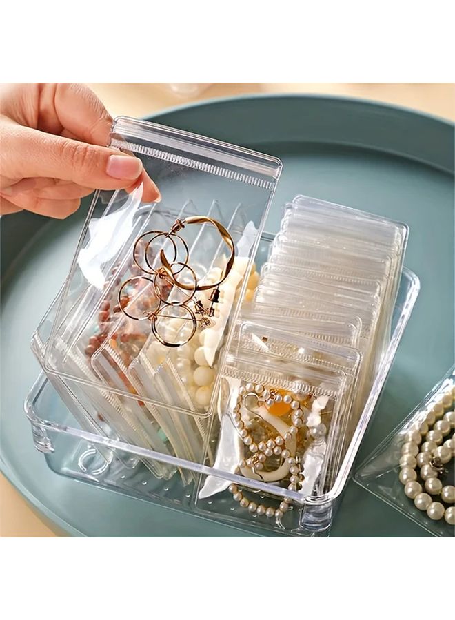 50pcs 8x12cm Reusable Jewelry Bags Anti Tarnish Plastic Zipper Pouches for Rings Earrings Necklaces Storage Gifting - Image 5