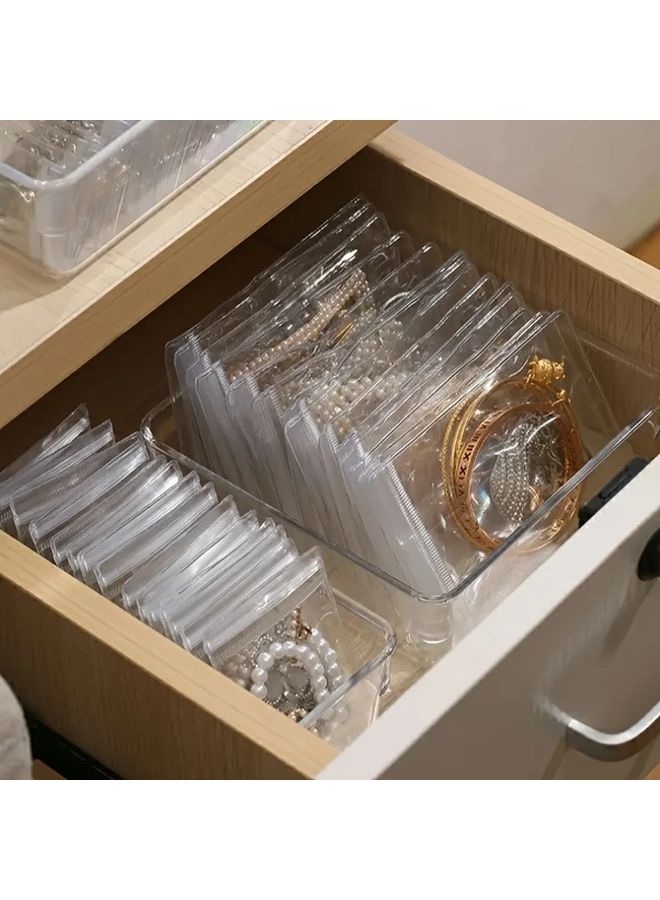 50pcs 8x12cm Reusable Jewelry Bags Anti Tarnish Plastic Zipper Pouches for Rings Earrings Necklaces Storage Gifting - Image 1