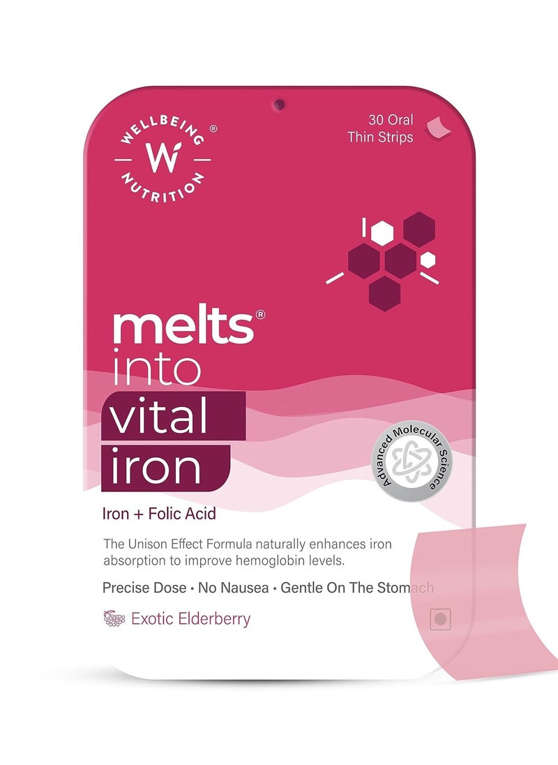 WELLBEING NUTRITION - Melts Vital Iron (30 Oral Strips) - Image 1