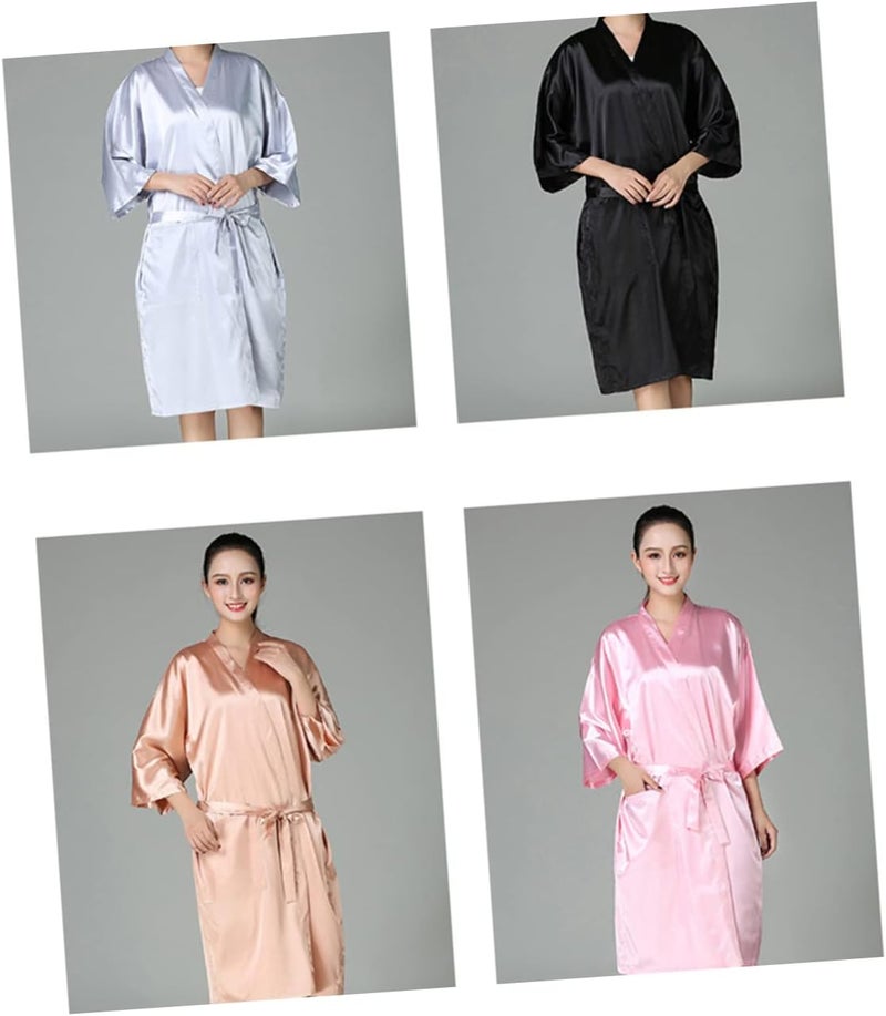 Garneck Hairdresser Gown Hairdressing Apron Dye Robes Hair Salon Apron Women Barber Gown Spa Bathrobe Grooming - Image 2