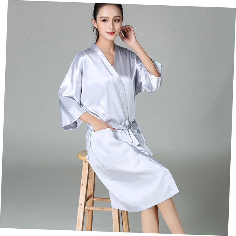 Garneck Hairdresser Gown Hairdressing Apron Dye Robes Hair Salon Apron Women Barber Gown Spa Bathrobe Grooming - Image 4