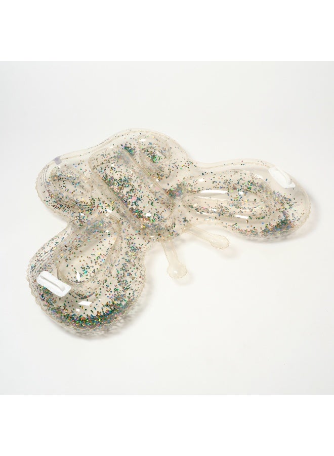 SUNNY LIFE Kids Inflatable Lie-On Pool Float – Cotton Candy Glitter Design – Sparkly Pastel Swim Lounger for Girls & Boys – Durable, Comfortable Water Float for Pool, Beach & Summer Fun - Image 1