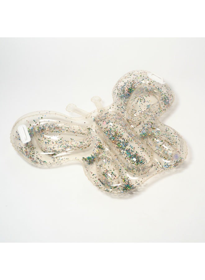 SUNNY LIFE Kids Inflatable Lie-On Pool Float – Cotton Candy Glitter Design – Sparkly Pastel Swim Lounger for Girls & Boys – Durable, Comfortable Water Float for Pool, Beach & Summer Fun - Image 3