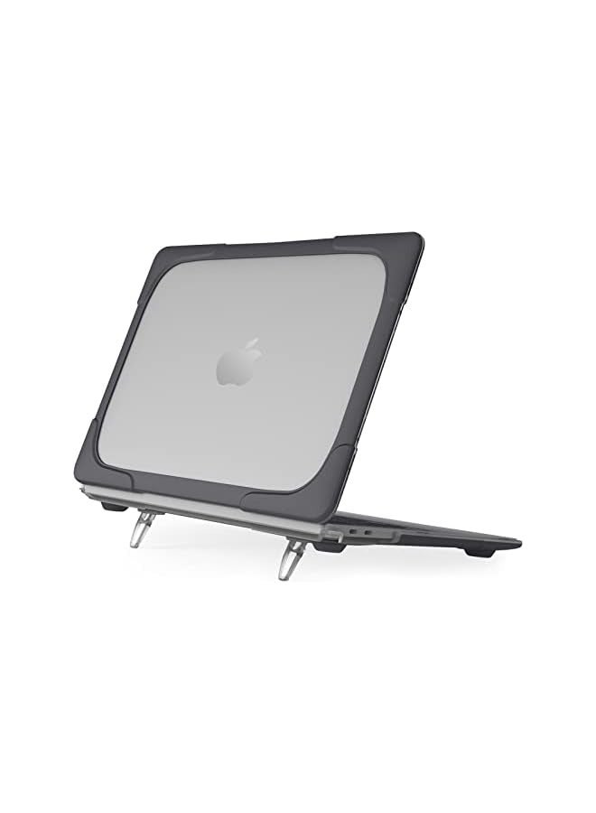 PROMASS MacBook Pro 16 Case 2019 A2141 with Touch Bar & Touch ID, Heavy Duty Slim Hard Shell Dual Layer Protective Cover with Fold Kickstand for MacBook Pro 16 Inch 2019 Release -Black - Image 1