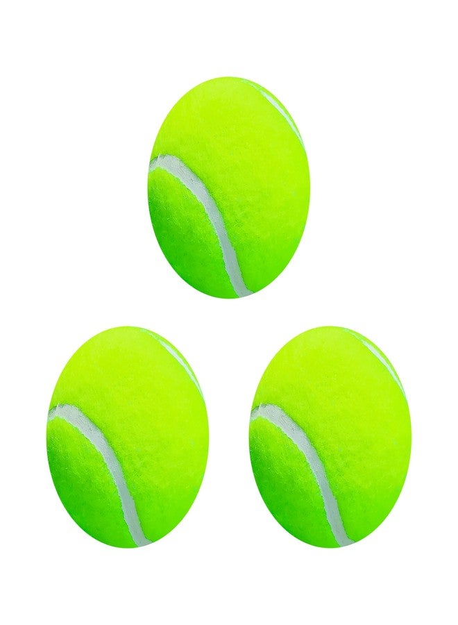 JPV Tennis Ball for Cricket Match Tournament | Soft Lightweight Tennis Balls Green Color 3 Pcs - Image 2