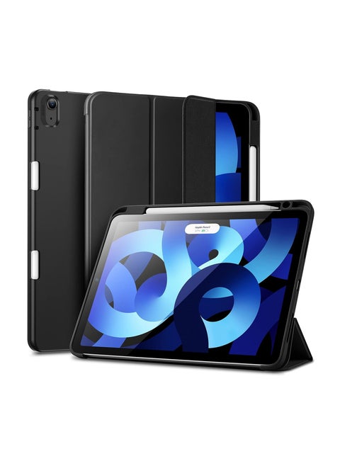 Compatible with iPad Air 13 Inch (M2) 2024 Case, Trifold Stand Smart Cover Auto Wake with Pencil Holder Soft TPU Back for iPad Air 13 Inch Black