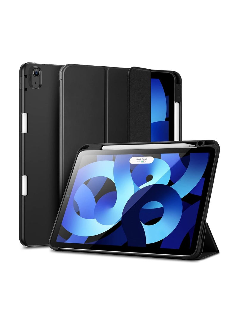 Compatible with iPad Air 13 Inch (M2) 2024 Case, Trifold Stand Smart Cover Auto Wake with Pencil Holder Soft TPU Back for iPad Air 13 Inch Black