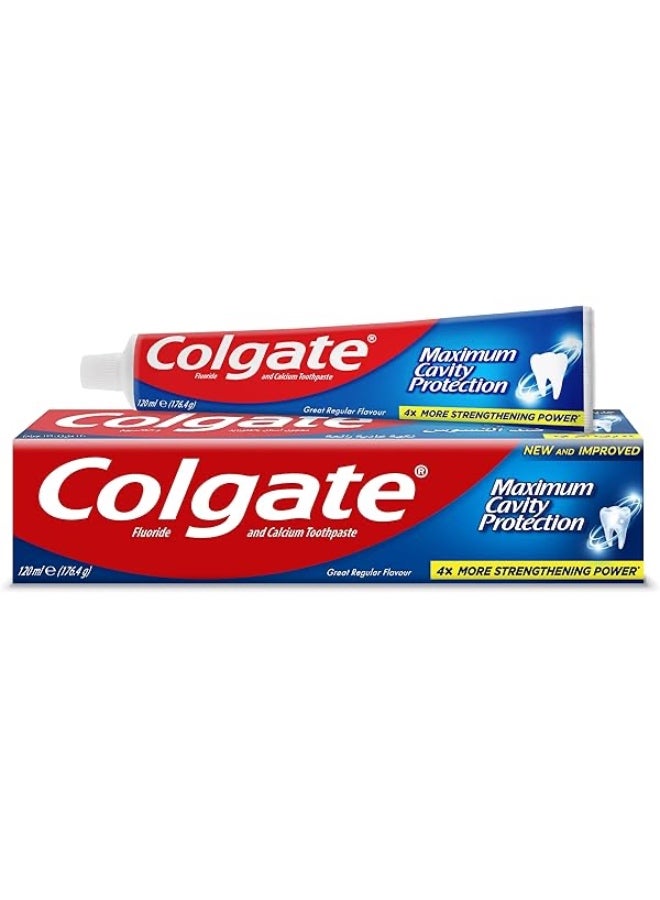 Colgate Maximum Cavity Protection Toothpaste Great Regular Flavour 120 ml (4Pack) - Image 3