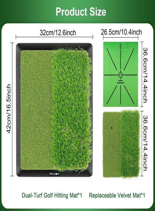 TROLLBIRD Dual-Turf Golf Hitting Mat with Replaceable Velvet Mat Golf Training Accessories for Swing Path Feedback 12.6"x16.5" Golf Practice Trainer Matt for Men Women Kids - Image 4