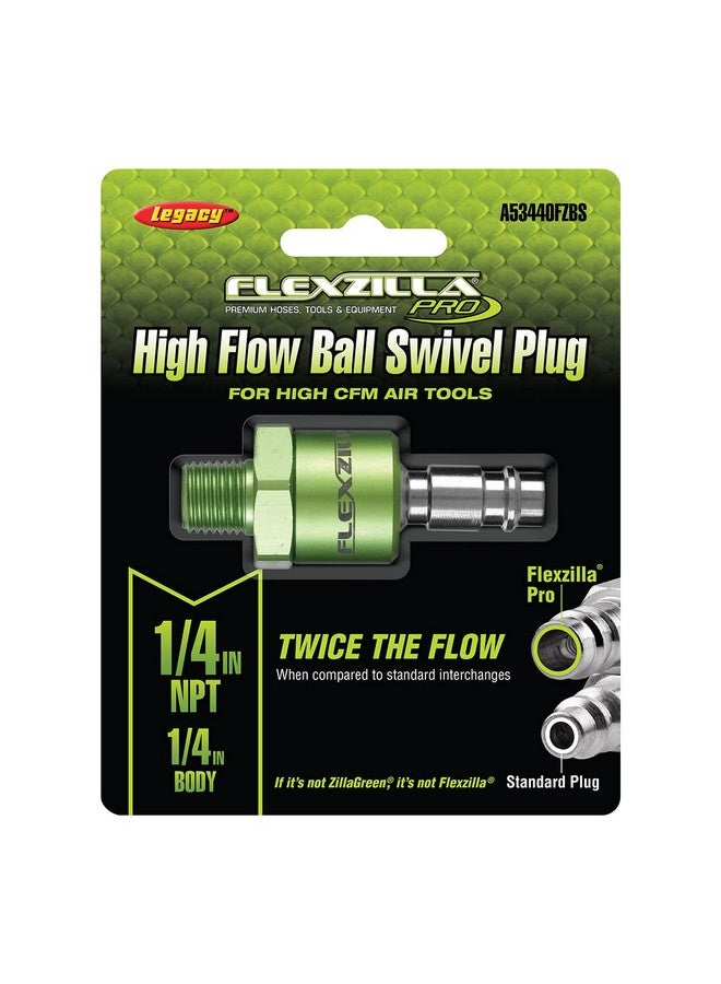 قابس دوار Flexzilla Pro عالي التدفق، جسم 1/4 بوصة، MNPT 1/4 بوصة - A53440FZBS - Image 1