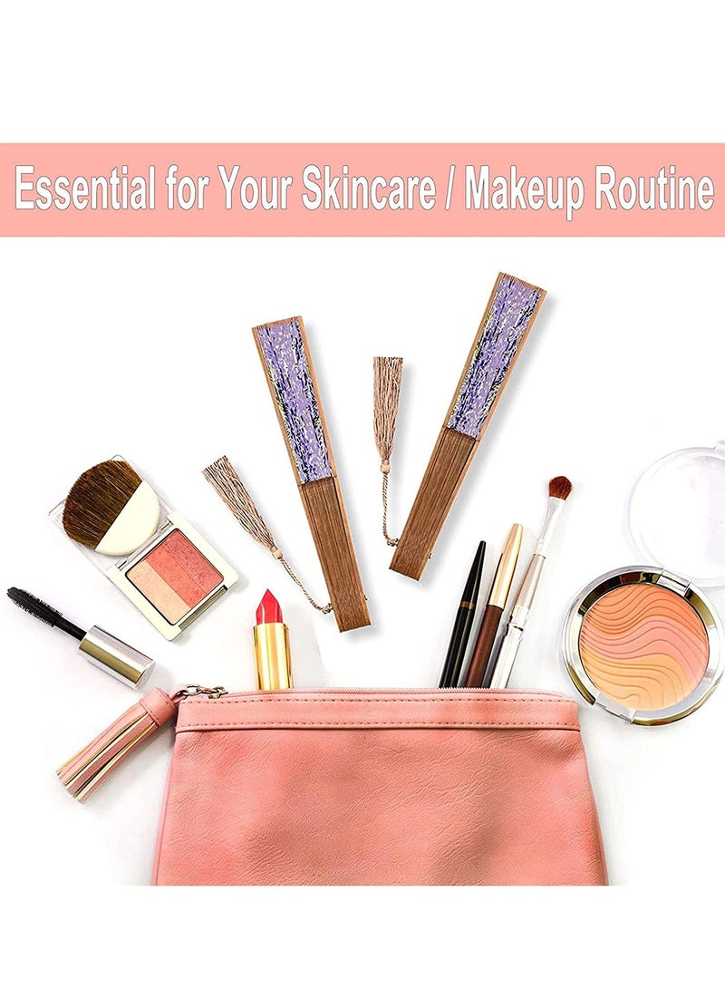 SOLARAE Small Folding Hand Fan for Women Chinese Japanese Vintage Bamboo Silk Fans for Dance, Performance, Decoration, Wedding, Party, Gift - Image 5