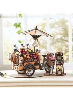 Robotime 3D Puzzles For Adults Diy Model Kit To Build Floral Cart Wooden Puzzle Craft Kit Toy Hobby Gift Home Decor  - Image 5