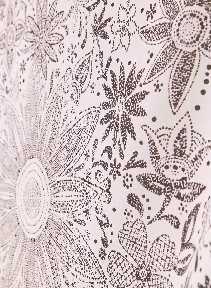Neasow Bohemian Tapestry Wall Hanging, Beige White Floral Tapestry with Dotted Daisy Medallion Print Bedroom Boho Hippie Home Decor, 36Ã—48 inches - Image 4