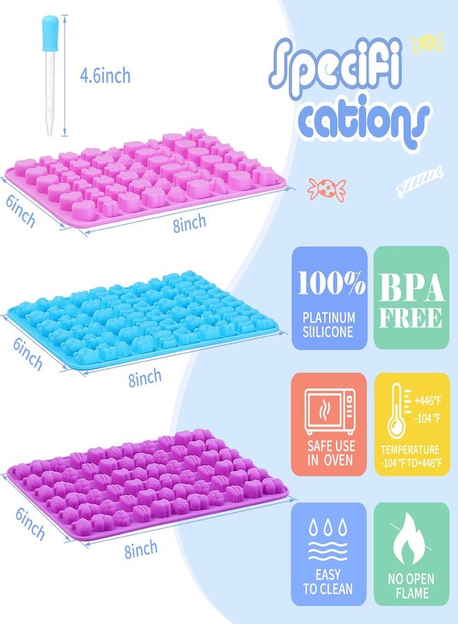 RUUKON Non-Stick Silicone Gummy Candy Molds for Candy, Gummy, Chocolate, Wax Melts, Food Grade Gummy Chocolate Molds Including Bears,Bunnies,Fruits,Hearts, Stars,Bowknots - Image 2
