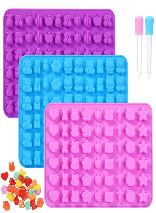RUUKON Non-Stick Silicone Gummy Candy Molds for Candy, Gummy, Chocolate, Wax Melts, Food Grade Gummy Chocolate Molds Including Bears,Bunnies,Fruits,Hearts, Stars,Bowknots - Image 1