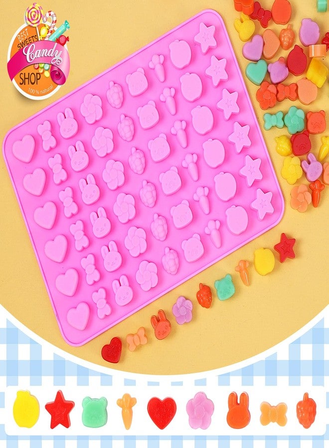 RUUKON Non-Stick Silicone Gummy Candy Molds for Candy, Gummy, Chocolate, Wax Melts, Food Grade Gummy Chocolate Molds Including Bears,Bunnies,Fruits,Hearts, Stars,Bowknots - Image 5