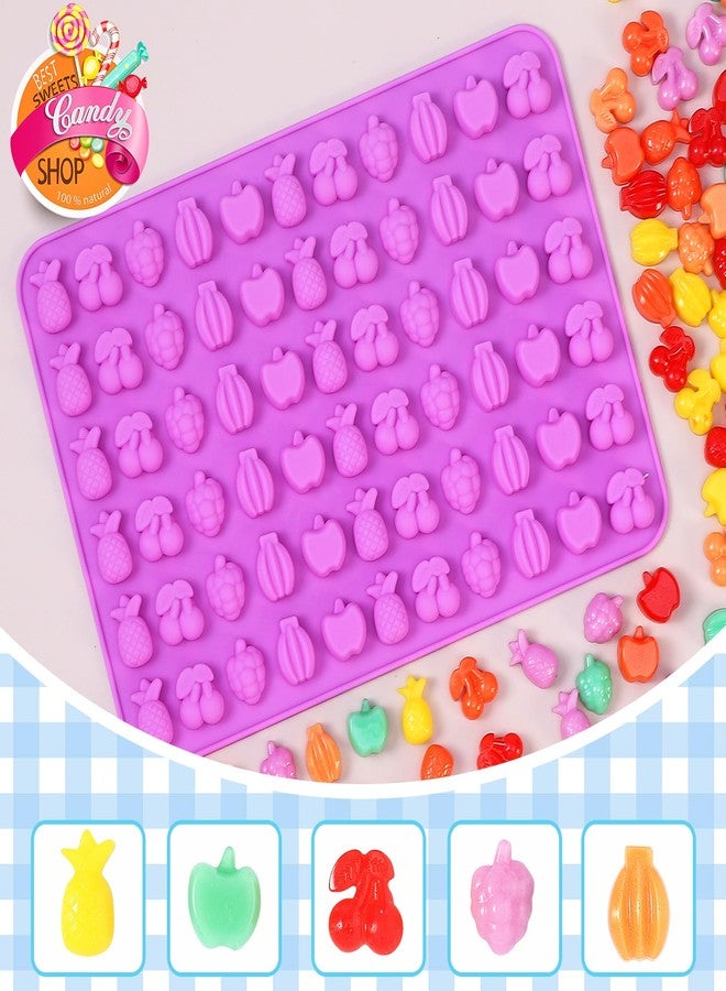 RUUKON Non-Stick Silicone Gummy Candy Molds for Candy, Gummy, Chocolate, Wax Melts, Food Grade Gummy Chocolate Molds Including Bears,Bunnies,Fruits,Hearts, Stars,Bowknots - Image 3