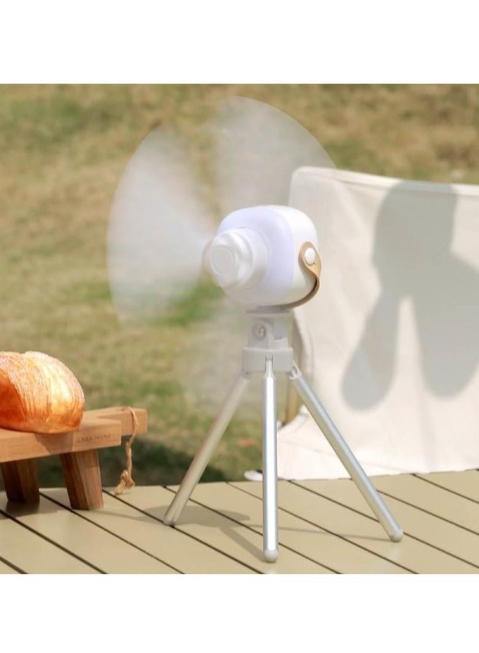 Mini Multi-Purpose Remote Control Fan, Equipped With Telescopic Support Second Variable Table Fan, Ultra-long Life 7200MAH Battery Capacity, Adjustable Timing, 4 Speed, Camping Fan (White) - Image 2