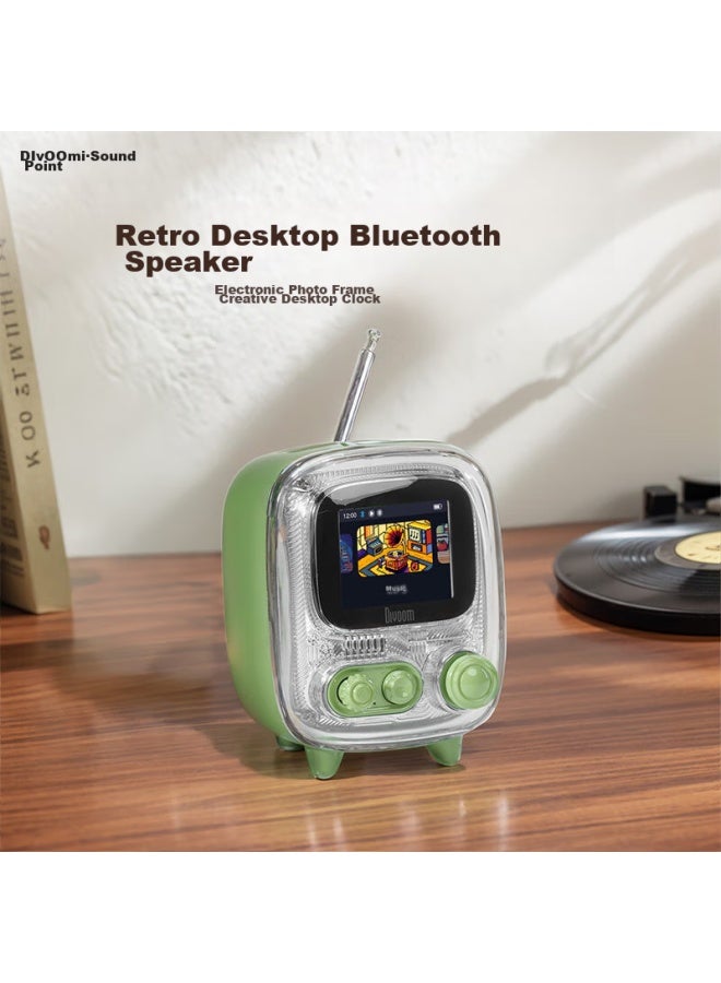 Divoom Bluetooth Speaker With Lyrics Album, Retro Mini Tv, Desktop Electronic Photo Frame, Portable Mini Speaker, Bedside Sleep Aid, White Noise Alarm Clock, Radio, Multifunctional Gift - Image 1