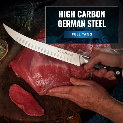 Cutluxe Butcher Carving Set – Cimeter Breaking & Boning Knives for Meat Cutting – Professional Knife, Razor Sharp German Steel, Full Tang, Ergonomic, Butcher Knives for BBQ – Artisan Series - Image 5