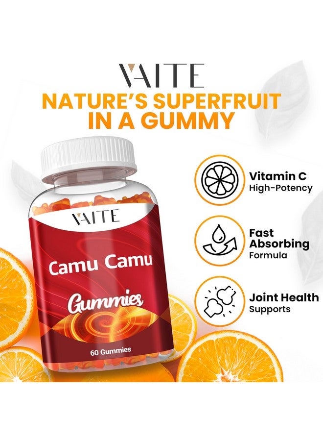 VAITE جواهر كامو كامو فيتامين سي للبشرة والشعر - مكمل غني بمضادات الأكسدة، نباتي، خالي من الغلوتين لدعم المناعة، وزيادة الطاقة، والكولاجين - 60 حبة للمستخدمين النشطين من الرجال والنساء - Image 2