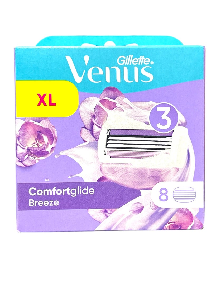 Gillette Venus ComfortGlide Spa Breeze Razor Blades Women, Pack of 8 - Image 1
