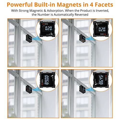 amiciSense Digital Protractor, Magnetic Level Box Angle Measuring Gauge Inclinometer with 4-Magnetic Sides and 2xAAA Battery - Image 2