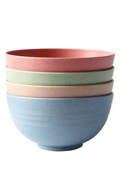 SYOSI Wheat Straw Bowls Lightweight Unbreakable Set of 4 Dishwasher Microwave Safe bowls Non Toxic Eco Friendly Reusable Snack small bowls for Cereal Salad Soup Noodle Snacks Ice cream  - Image 1