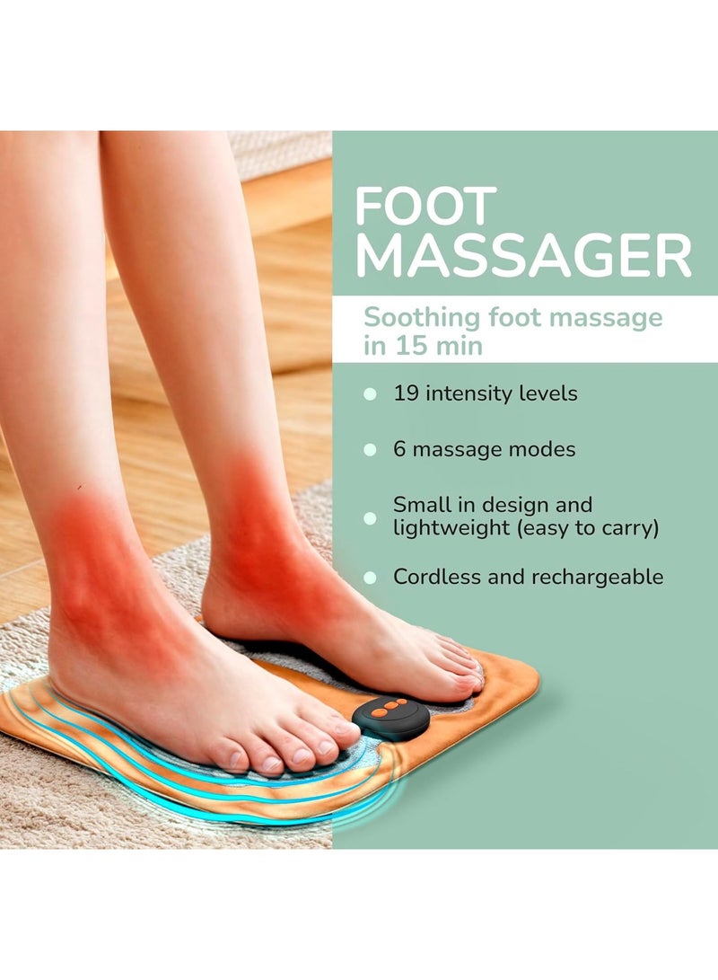 Bukela Portable Foot Massager - Soothing Comfort & Revitalization for Tired Feet, 15 Minute Massage with 6 Settings, Pulse Sensation with Deep Tissue Results - Image 2