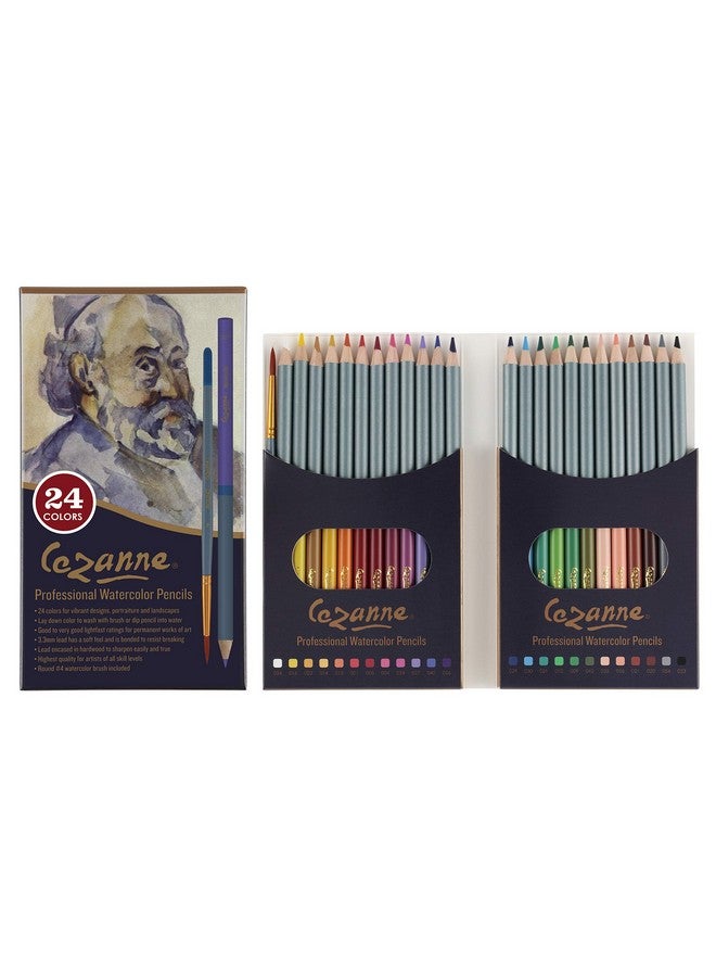 Creative Mark Cezanne Watercolor Pencils Professional Artist Quality Soft Core Leads For Watercolour Painting Coloring Drawing Layering Blending Shading Use Wet Or Dry Set Of 24 - Image 1
